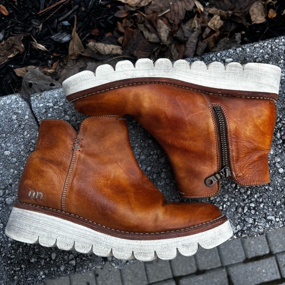 Bed Stu Lydyi platform Leather Ankle Boots Size 7 - Picture 7 of 12